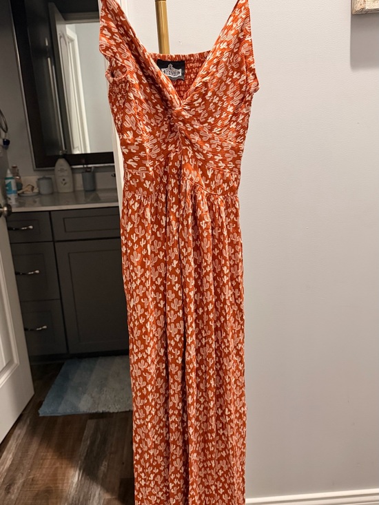 Angie Dresses & Skirts - Angie Rust Orange Cactus-Print Maxi Dress